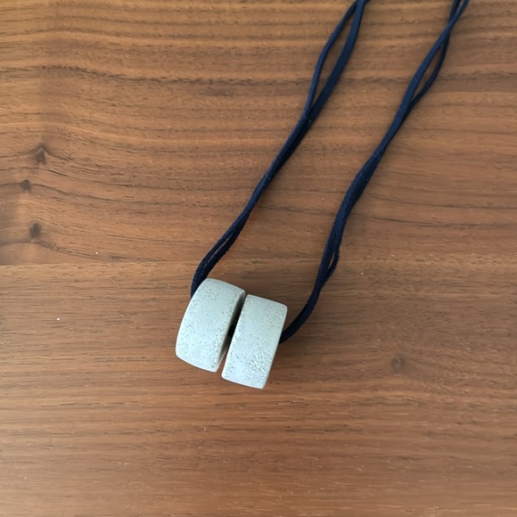 wrk-shp Concrete Necklace w/ Suede Like Cord - Picture 2 of 7